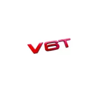 Emblema logo AUDI V6T rojo Ref: 1397.1