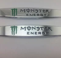 2 EMBLEMAS LOGO MONSTER ENERGY CROMADOS