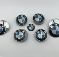 Emblema capot BMW azul y blan carbono 78mm R.1707