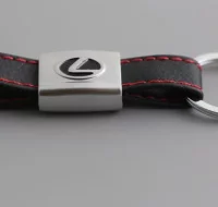 LLAVERO METALICO PIEL DE CUERO LEXUS LOGO COCHE