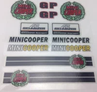 PEGATINAS VINILO MINI COOPER GP MEDIDA HOJA A5