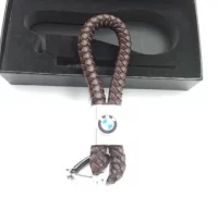 LLAVERO CUERO MARRON TRENZADO BMW