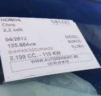DESPIECE DE HONDA CIVIC 2.2 DTEC (150 CV)