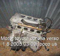 Motor toyota corolla verso 1.8 2005 03-09r poco us
