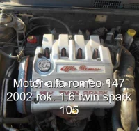Motor alfa romeo 147 2002 rok. 1.6 twin spark 105