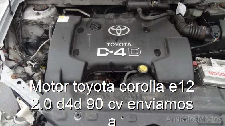 Motor toyota corolla e12 2.0 d4d 90 cv enviamos a