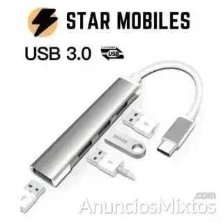 Hub Extensor Tipo C con 4 puertos USB 3.0 - 5 € - Nuevo - Madrid