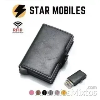 CARTERA ACERO TARJETERO DOBLE PU RFID CIERRE - 9 € - Nuevo - Madrid