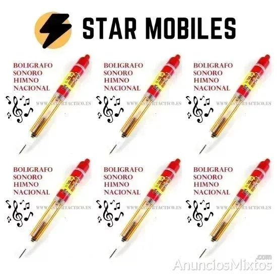 6 BOLIGRAFOS CON LUZ, BANDERA Y EL HIMNO DE ESPAÑA - 25 € - Nuevo - Madrid
