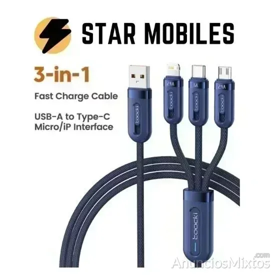 Cable triple carga rápida USB C IPHONE MICRO USB - 6 € - Nuevo - Madrid Cable triple carga rápida USB C IPHONE MICRO USB - 6 € - Nuevo - Madrid