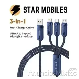 Cable triple carga rápida USB C IPHONE MICRO USB - 6 € - Nuevo - Madrid Cable triple carga rápida USB C IPHONE MICRO USB - 6 € - Nuevo - Madrid