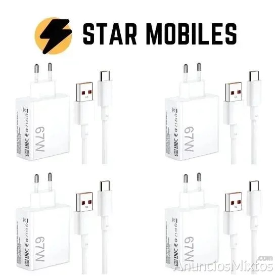 4 CARGADORES ANDROID CARGA RAPIDA 67W TIPO C - 26 € - Nuevo - Madrid