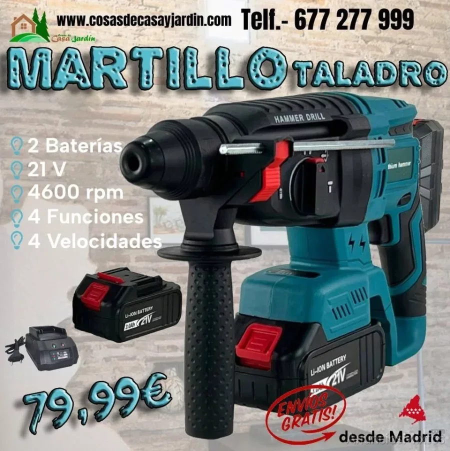 Martillo Percutor con Taladro a Baterías 21V - 80 € - Nuevo - Madrid