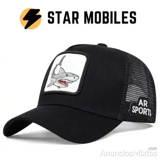 GORRA NEGRA MODA ANIMAL TIBURON DE REJILLA MALLA - 5 € - Nuevo - Madrid