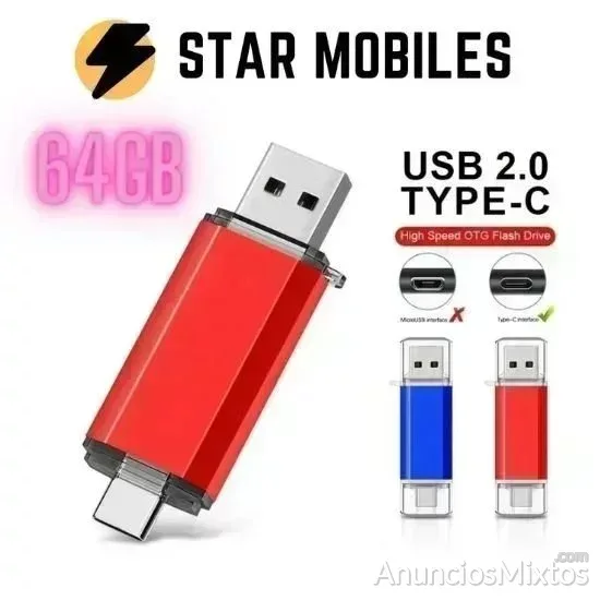 MEMORIA PENDRIVE 64GB Dual USB / Tipo C OTG - 5 € - Nuevo - Madrid MEMORIA PENDRIVE 64GB Dual USB / Tipo C OTG - 5 € - Nuevo - Madrid