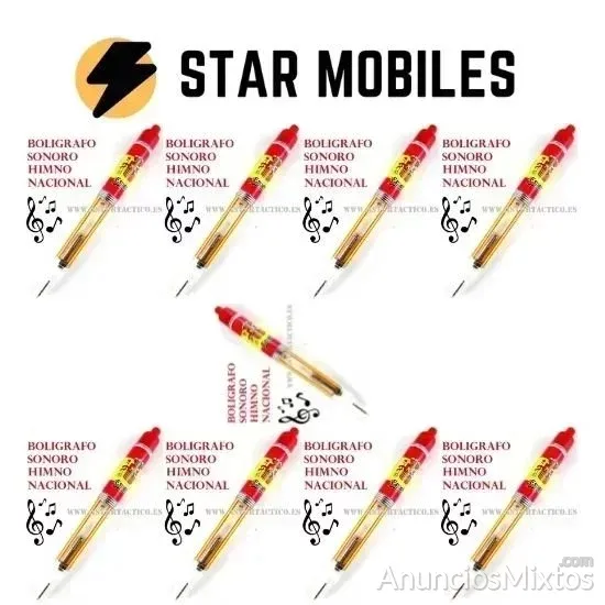 9 BOLIGRAFOS CON LUZ, BANDERA Y EL HIMNO DE ESPAÑA - 37 € - Nuevo - Madrid