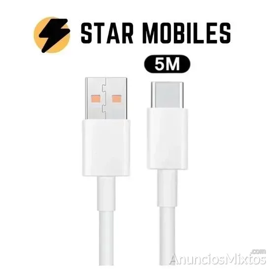 Cable de carga rápida USB tipo C 66W 5 METROS - 7 € - Nuevo - Madrid