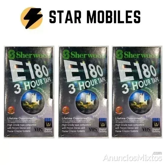 3 CINTAS DE VIDEO E-VHS 180 Sherwood - 10 € - Nuevo - Madrid