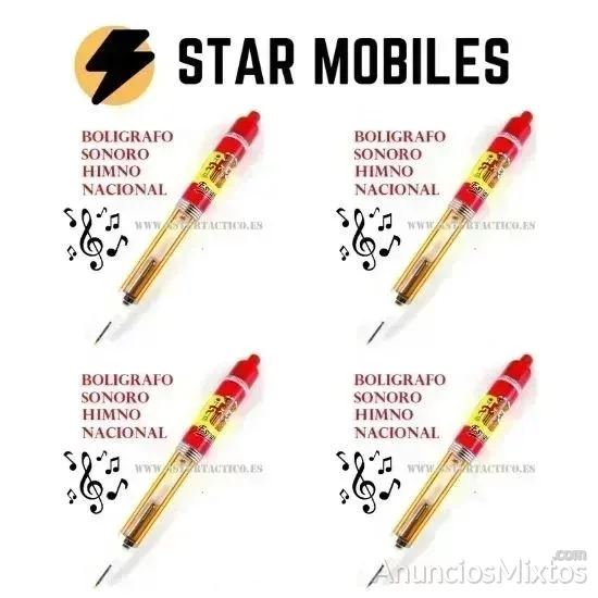 4 BOLIGRAFOS CON LUZ, BANDERA Y EL HIMNO DE ESPAÑA - 18 € - Nuevo - Madrid