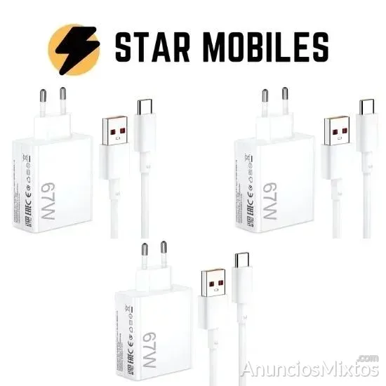 3 CARGADORES ANDROID CARGA RAPIDA 67W TIPO C - 20 € - Nuevo - Madrid