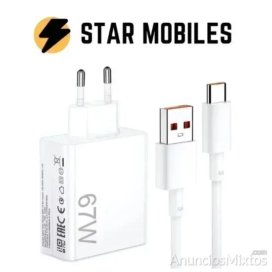 CARGADOR + CABLE USB A CARGA RAPIDA 67W - TIPO C - 7 € - Nuevo - Madrid