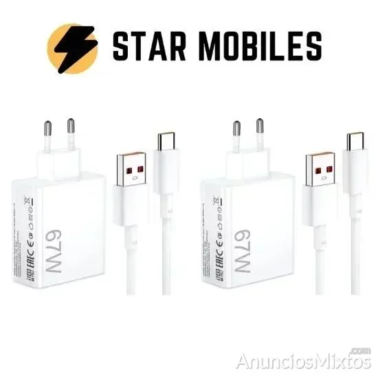 2 CARGADORES ANDROID CARGA RAPIDA 67W TIPO C - 14 € - Nuevo - Madrid
