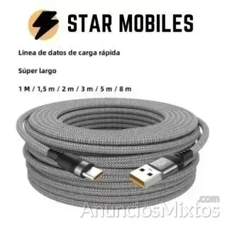 CABLE DATOS Y CARGA TRENZADO USB TIPO C 8 METROS - 8 € - Nuevo - Madrid CABLE DATOS Y CARGA TRENZADO USB TIPO C 8 METROS - 8 € - Nuevo - Madrid