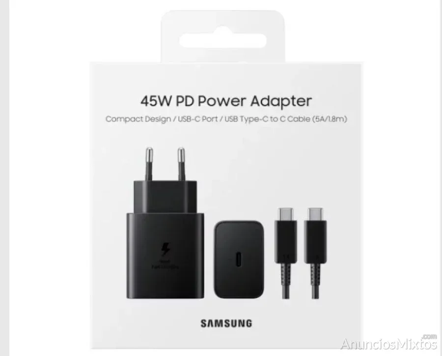 SAMSUNG CARGADOR DE PARED TIPO-C CON CABLE 45W NEG - 40 € - Nuevo - Madrid