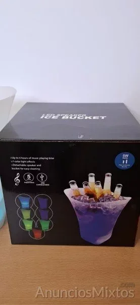 Cubitera altavoz LED 5L Bluetooth - 25 € - Nuevo - Madrid