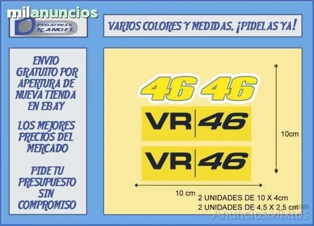 Pegatinas vr 46 rossi ref: pad84 - 4 € - Nuevo - Alicante